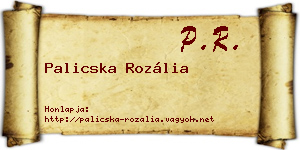 Palicska Rozália névjegykártya